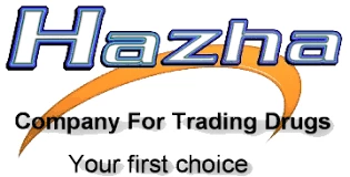 Logo of Hazha, a company specializing in drug trading. The tagline reads, "Your first choice."